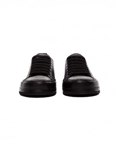 Shop Ann Demeulemeester Classic Low Top Leather Sneakers In Black