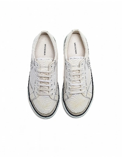Shop Balenciaga Black-white Textile Match Sneakers