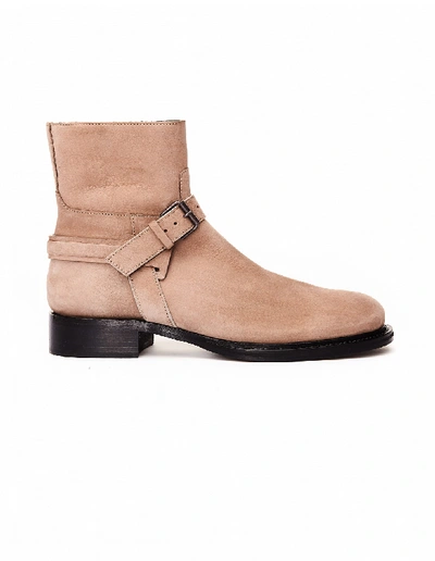Shop Ann Demeulemeester Suede Ankle Boots In Beige