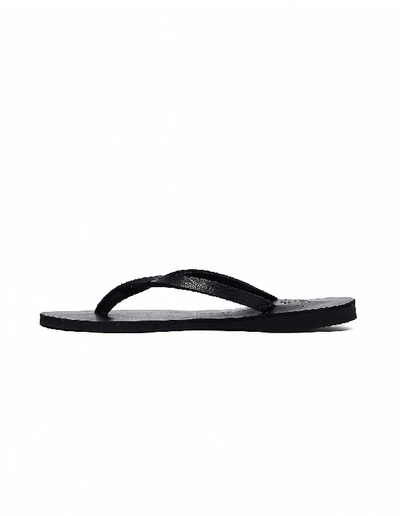 Shop Yohji Yamamoto Black Leather Flip-flops