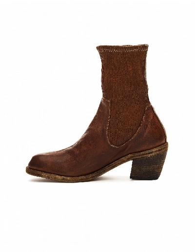 Shop Guidi Brown Kangaroo Leather Ankle Boots