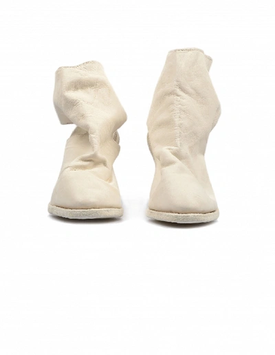 Guidi White Leather Ankle Boots In White