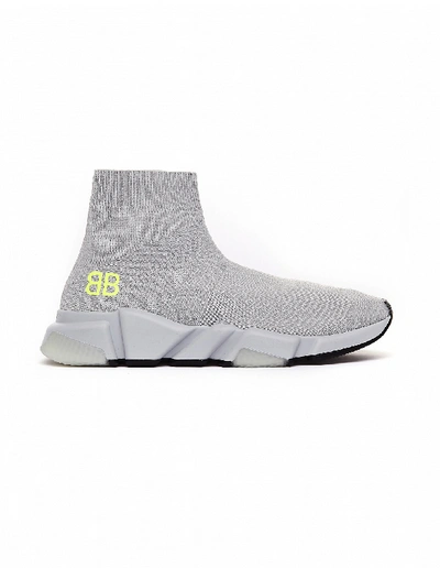 Shop Balenciaga Speed Trainer Grey 'bb' Sneakers