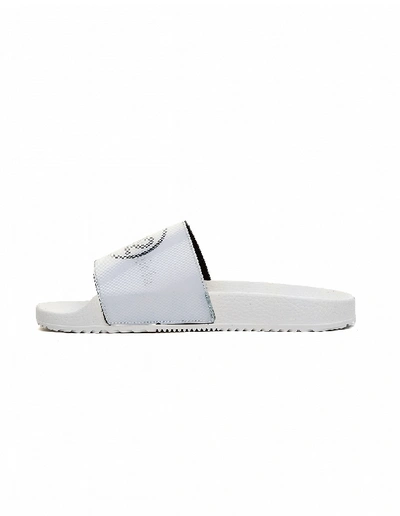 Shop Maison Margiela White Hologram Printed Slides