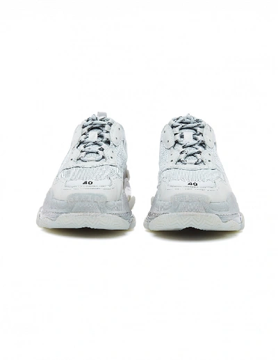 Shop Balenciaga Grey Triple S Clear Sole Sneakers