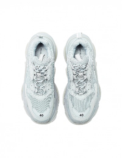 Shop Balenciaga Grey Triple S Clear Sole Sneakers