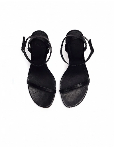 Shop Vetements Killer Black Leather Bullet-heels Sandals