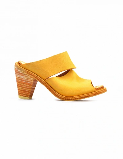 Shop Guidi Yellow Leather Heels