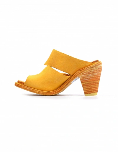 Shop Guidi Yellow Leather Heels