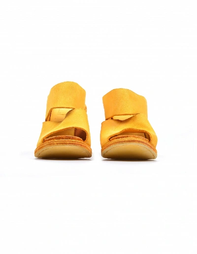 Shop Guidi Yellow Leather Heels