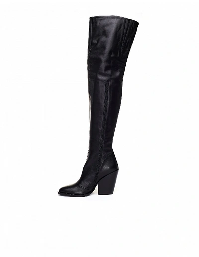 Shop A.f.vandevorst Leather Knee High Heeled Boots In Black