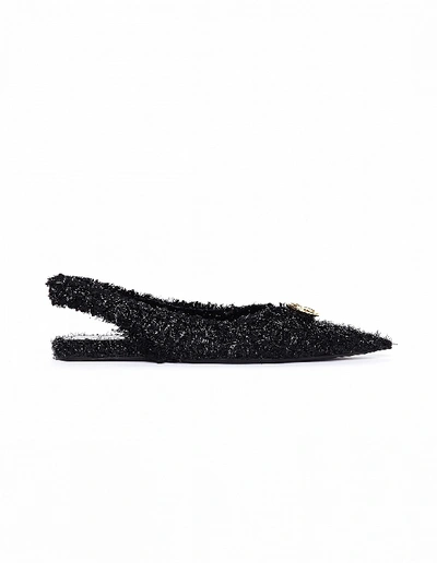 Shop Balenciaga Tweed Knife Shoes In Black