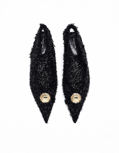 Shop Balenciaga Tweed Knife Shoes In Black