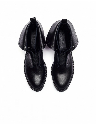 Shop Yohji Yamamoto Black Leather Boots