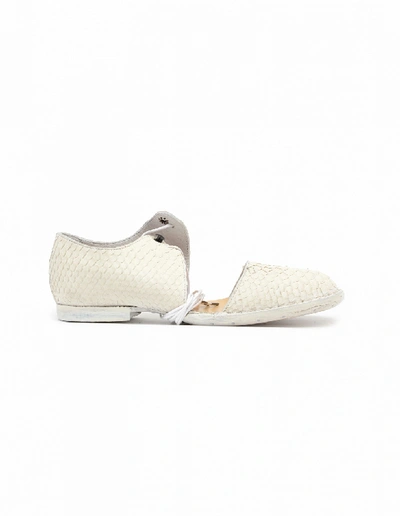 Shop Barny Nakhle Python Leather Shoes In White