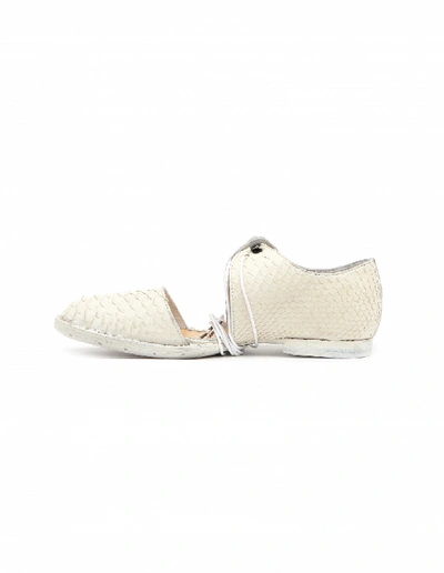 Shop Barny Nakhle Python Leather Shoes In White