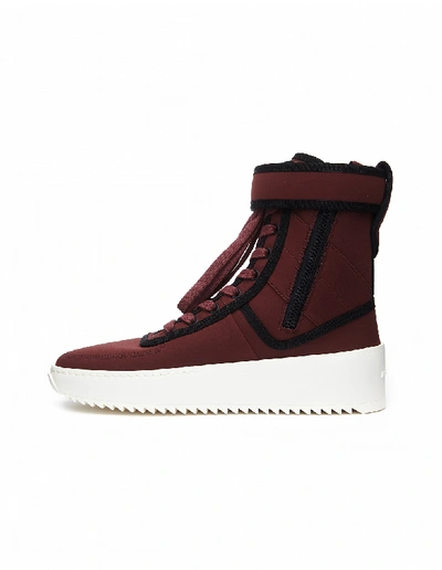 Shop Fear Of God Burgundy Military Sneakers