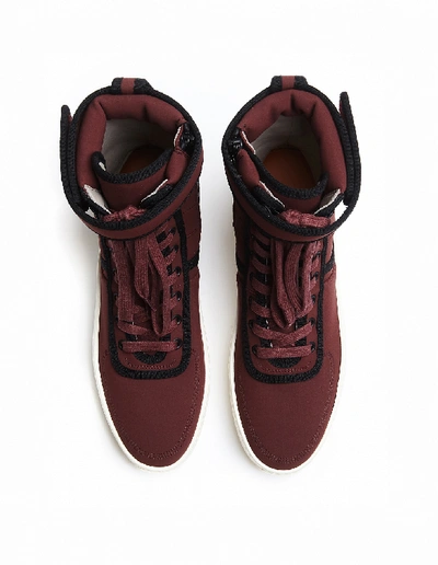 Shop Fear Of God Burgundy Military Sneakers