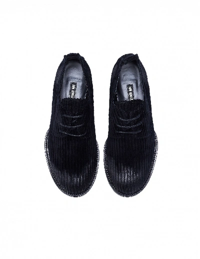 Shop Ann Demeulemeester Black Leather & Corduroy Boots