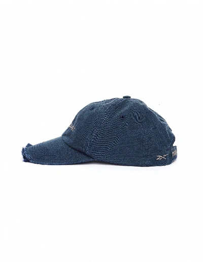 Shop Vetements Sunday Distorted Navy Cotton Cap In White