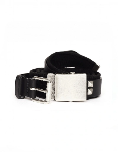 Shop Gosha Rubchinskiy Double Layered Leather & Textile Belt In White