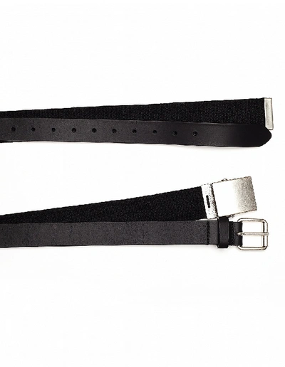 Shop Gosha Rubchinskiy Double Layered Leather & Textile Belt In White