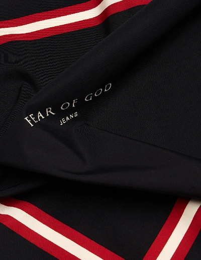 Shop Fear Of God Silk And Cotton Blend Logo Bandana In Black