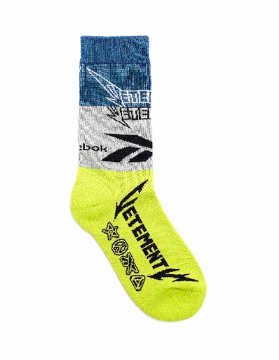 Shop Vetements Reebok High Top Socks In Multicolor