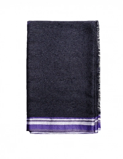 Shop Haider Ackermann Black And Purple Silk Scarf In White