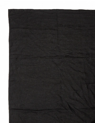Shop Blackyoto Jacquard-weave Linen Scarf In Black