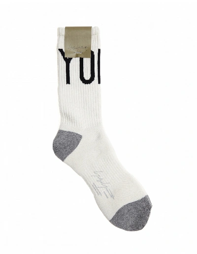 Shop Yohji Yamamoto Cotton Socks In White