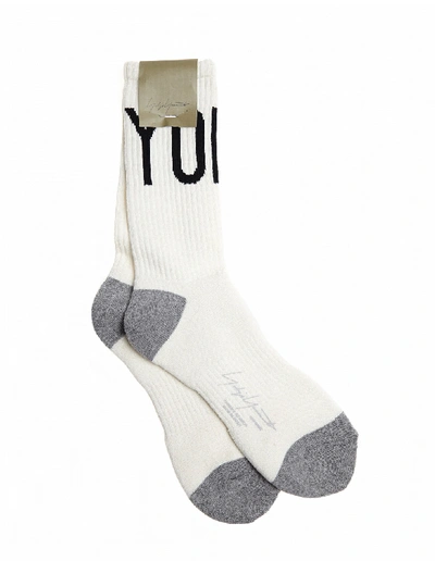 Shop Yohji Yamamoto Cotton Socks In White