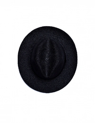 Shop Yohji Yamamoto Dark Grey Straw Hat