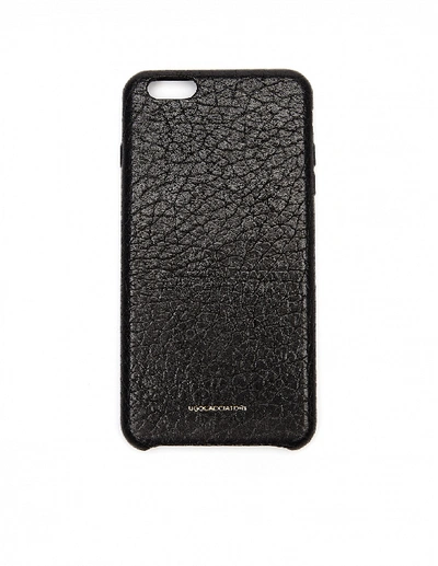 Shop Ugo Cacciatori Iphone 6 Plus Textured Leather Case In Black