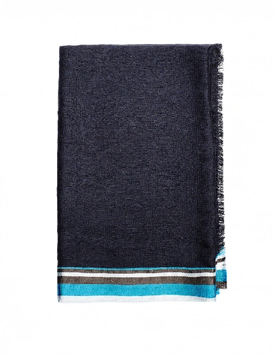 Shop Haider Ackermann Black And Blue Silk Scarf In Multicolor