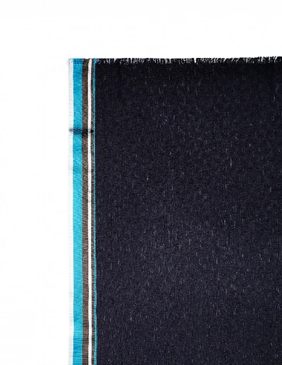 Shop Haider Ackermann Black And Blue Silk Scarf In Multicolor