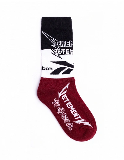 Shop Vetements Burgundy Heavy-metal Crew Socks