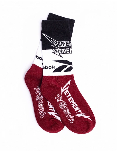 Shop Vetements Burgundy Heavy-metal Crew Socks