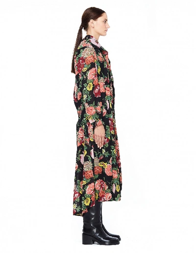 Shop Junya Watanabe Flower Printed Double Layered Dress In Multicolor