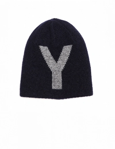 Shop Y's Reversible Wool Beanie In Navy Blue
