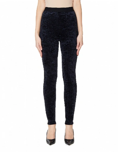 Shop Balenciaga Black Velvet Trousers