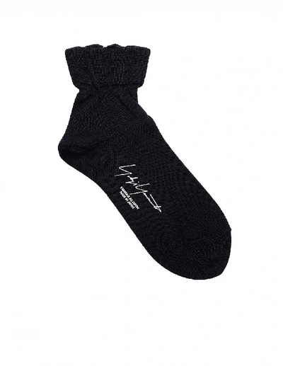 Shop Yohji Yamamoto Black Cotton Socks