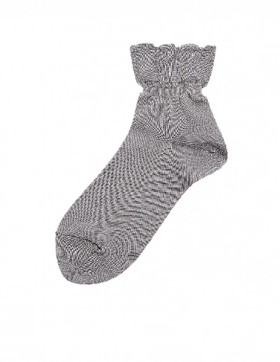 Shop Yohji Yamamoto Short Cotton Socks In Grey