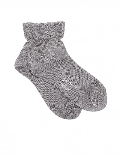 Shop Yohji Yamamoto Short Cotton Socks In Grey