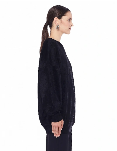 Shop Balenciaga Black Velvet Sweatshirt