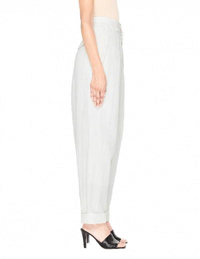 Shop Y's Ivory Linen & Cotton Baggy Trousers In White