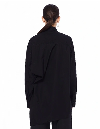 Shop Yohji Yamamoto Black Asymmetric Back Shirt