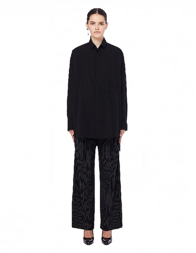 Shop Yohji Yamamoto Black Asymmetric Back Shirt