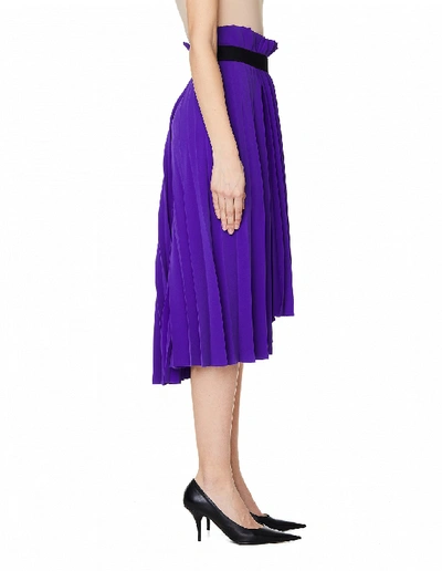 Shop Balenciaga Purple Pleated Skirt