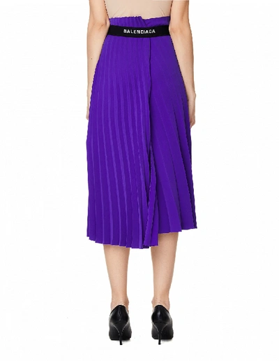 Shop Balenciaga Purple Pleated Skirt
